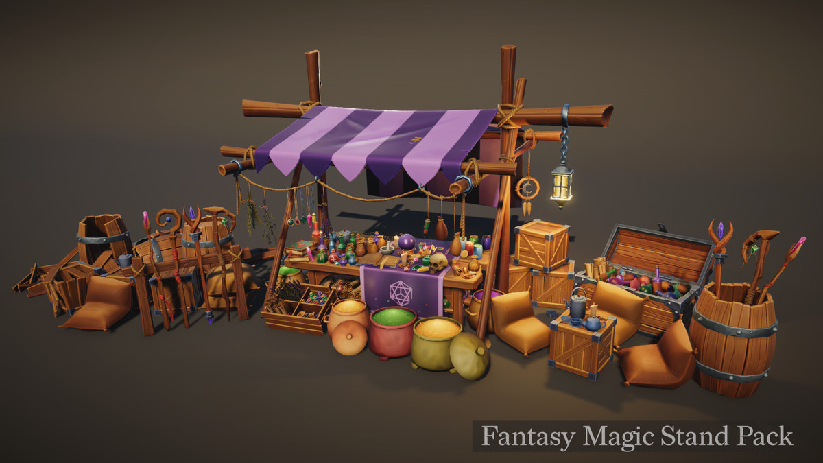 Stylized Fantasy Magic Market Stand