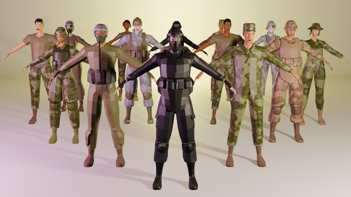 Low poly Characters - Modern theme