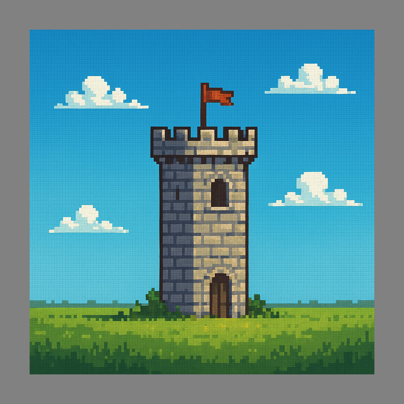 Medieval 8-bit Hero Slaying Away
