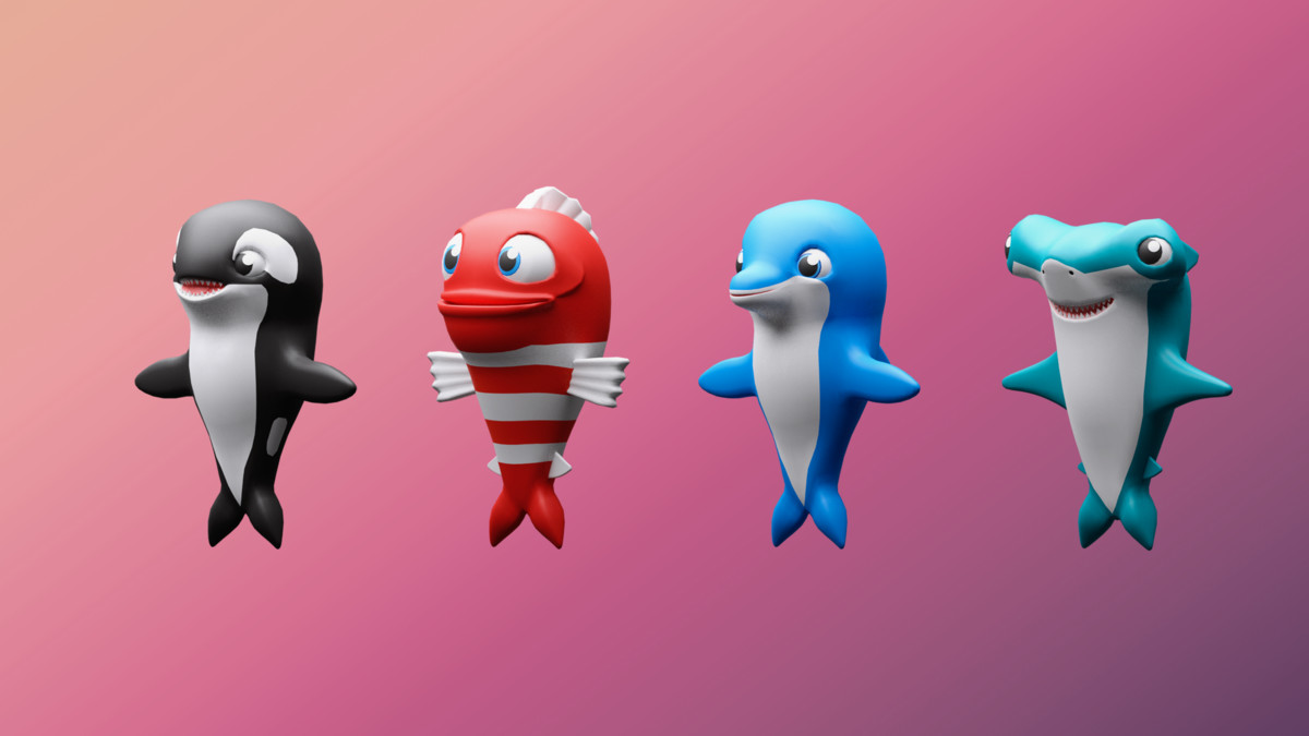 Cartoon sea ​​animals