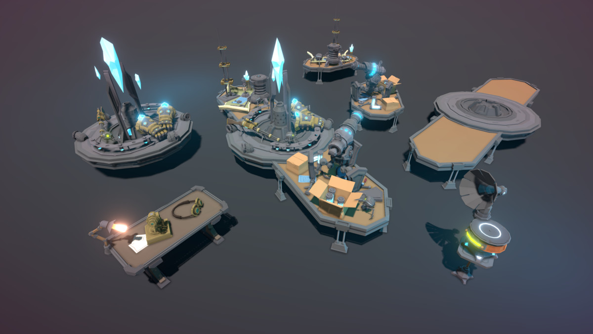 STYLIZED Fantasy Magitech Laboratory - Low Poly 3D Art