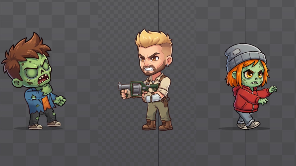 Zombie Game Creation Pack - 21 Spine Characters