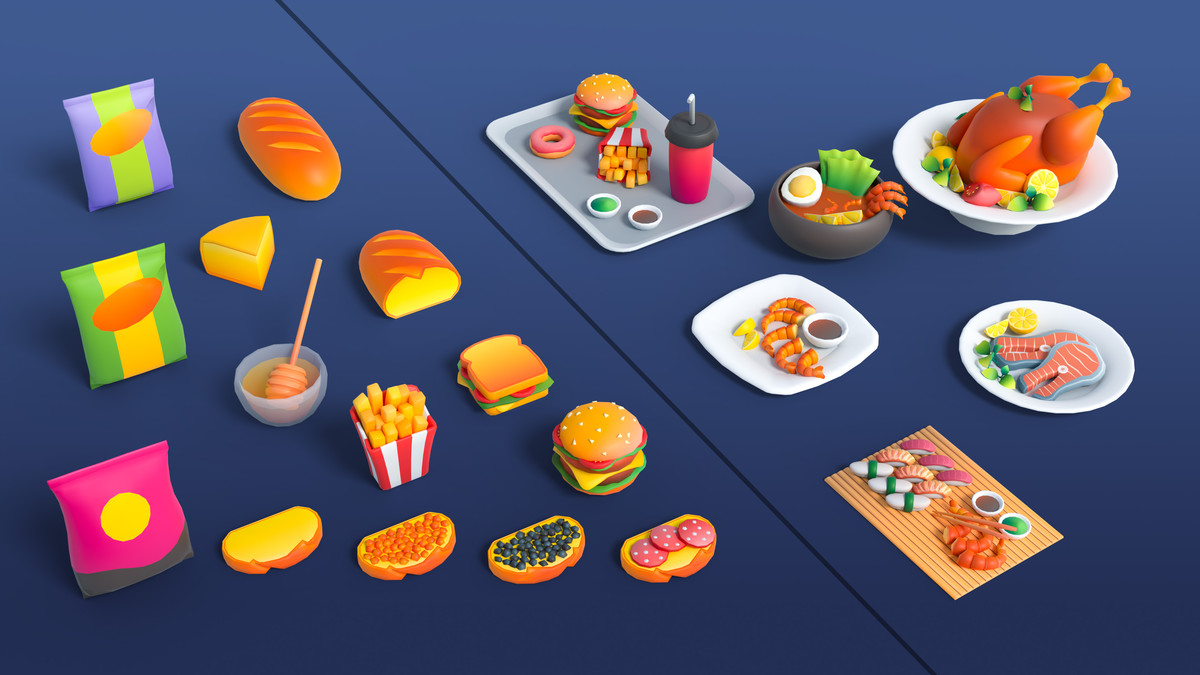 Food Mini - Low Poly 3D Models Pack