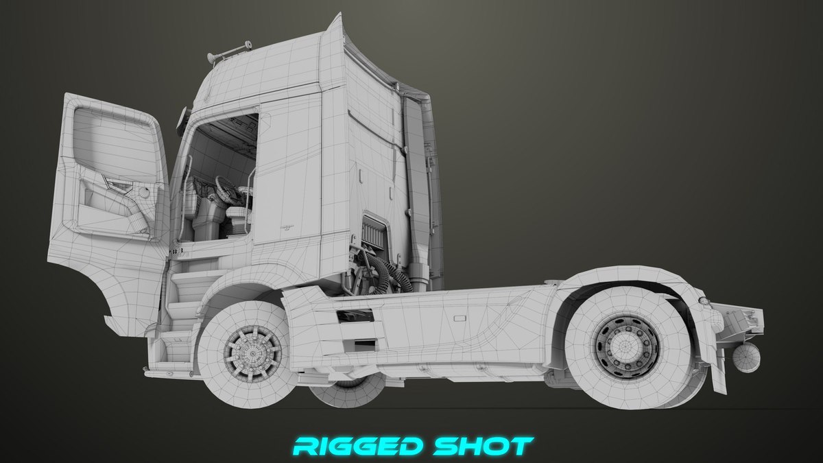 Heavy Truck Chassis 03 With Interior URP HDRP Textures