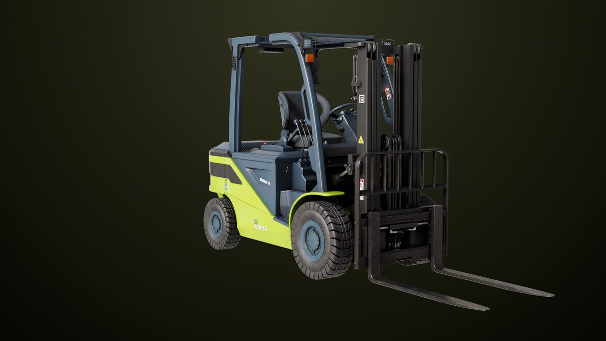 Forklift Truck03 Green URP HDRP Textures