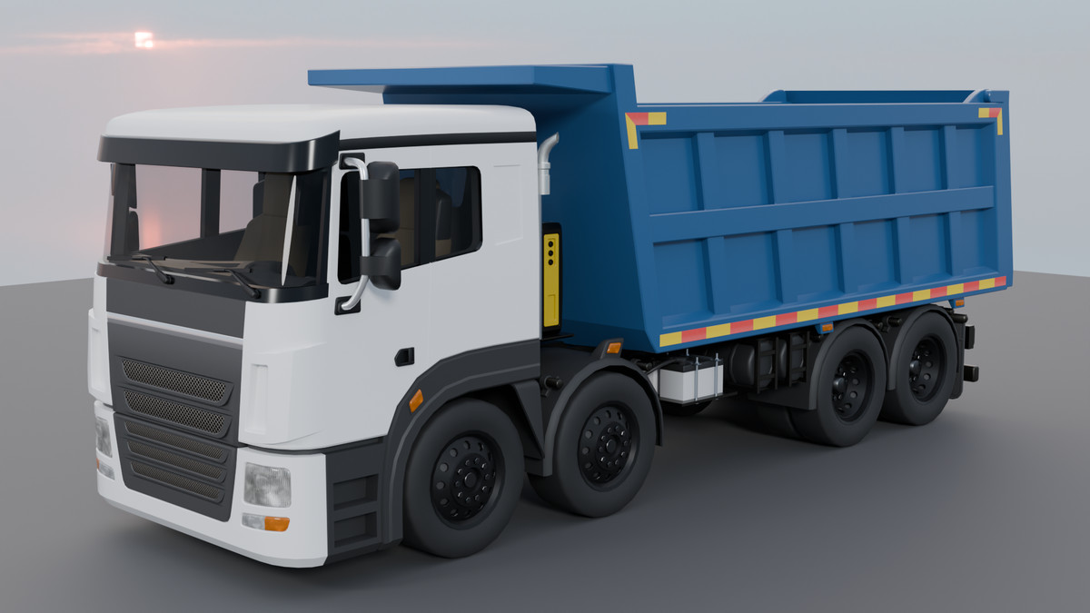 Animated Tipper Dump Truck – Game Ready Construction Vehicle with Interior | PBR