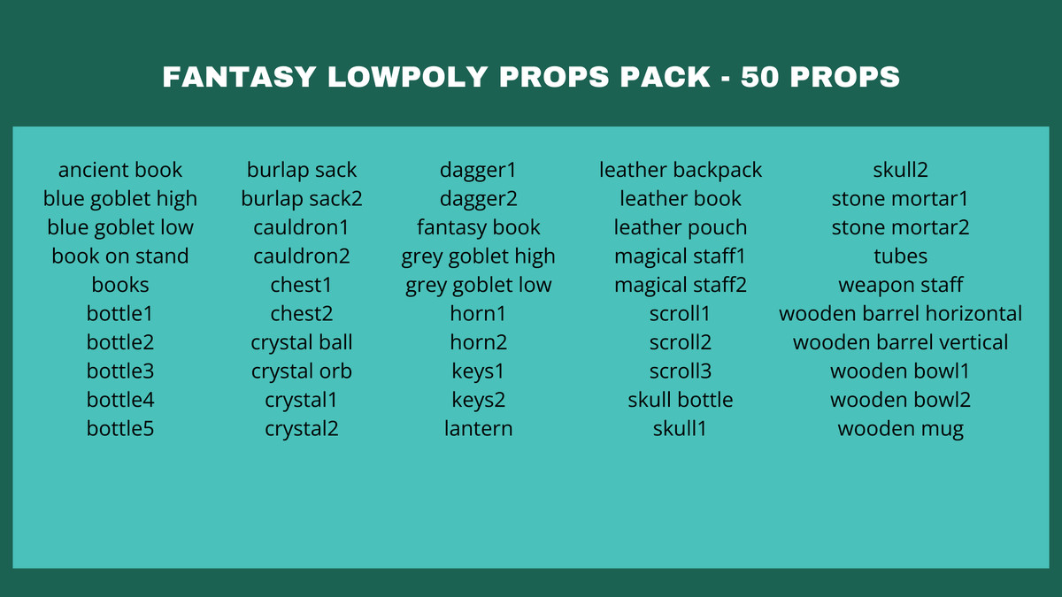 FantasyLowpolyPropsPack