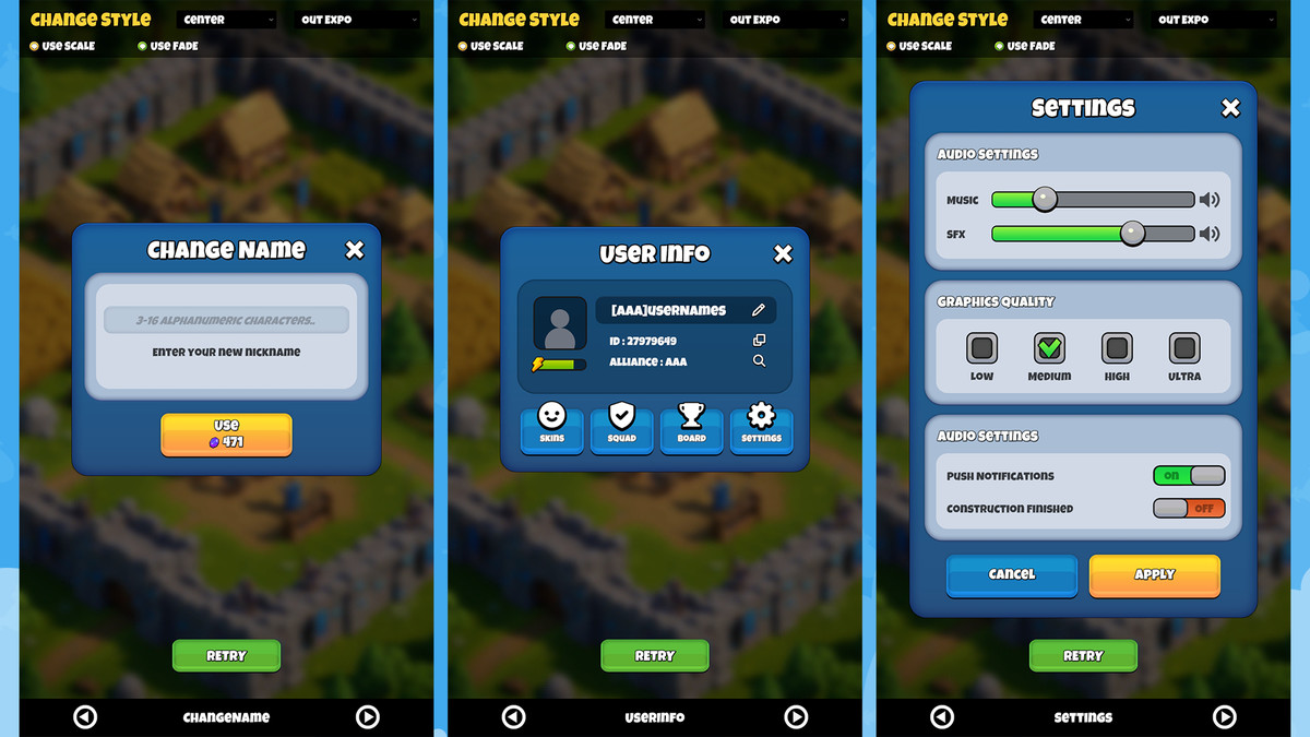 Casual Strategy UI Kit - Mobile RPG Core & Build Pack