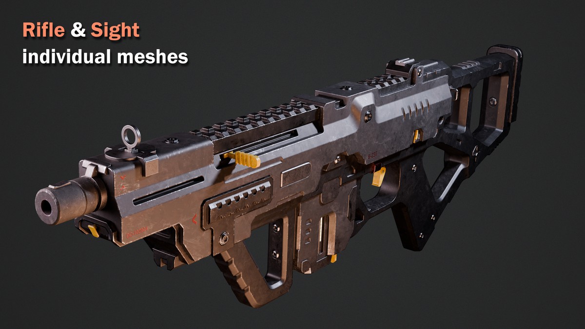 Sci-fi Weapon - Game Ready Rifle