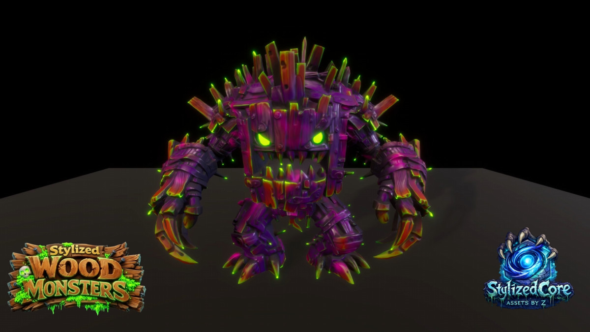 Wood Monsters Pack 1 – 4 Stylized Animated Creatures (LOD + Skins)