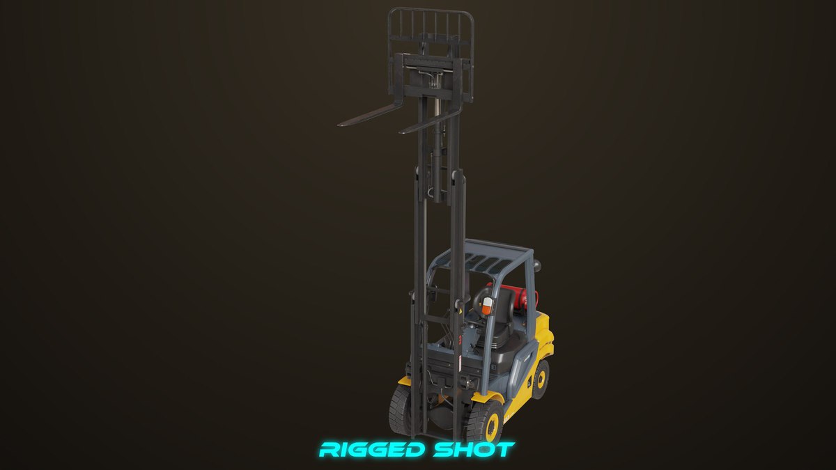Forklift Truck 02 Yellow URP HDRP Textures