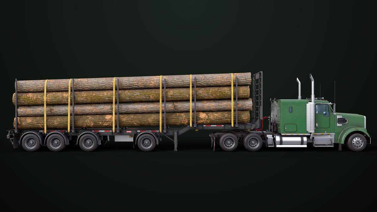 Truck 07 Log Trailer with All Loads Collection