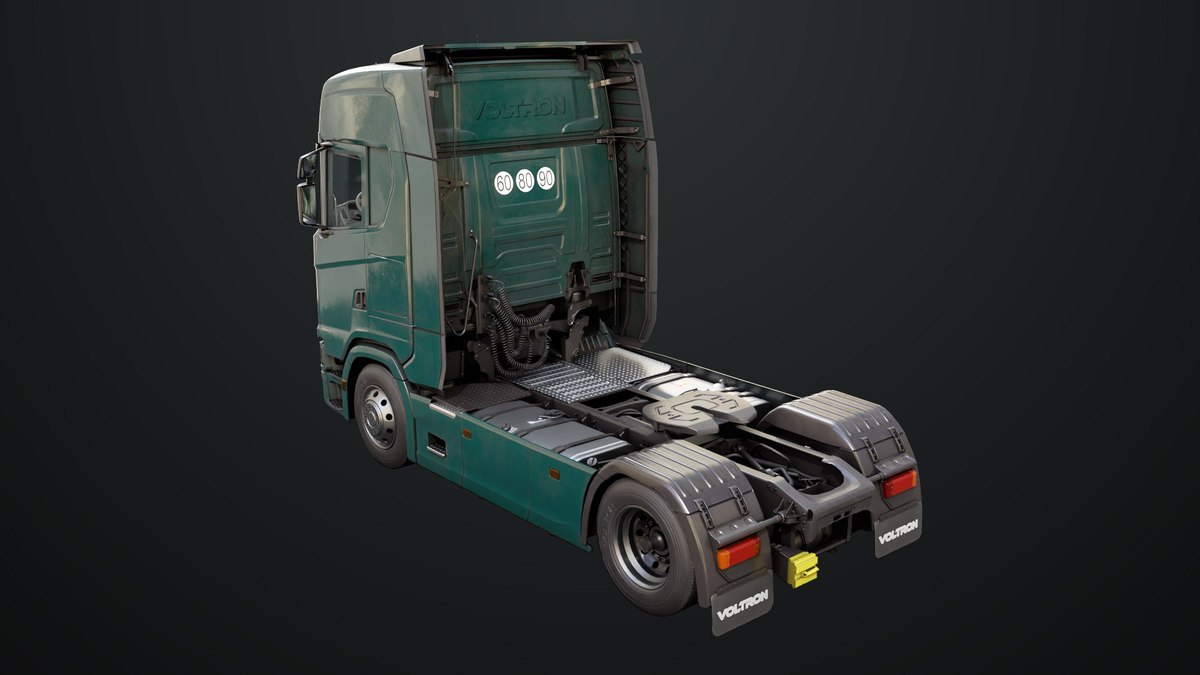 Heavy Truck Chassis 06 Interior Blue and Green URP HDRP Textures