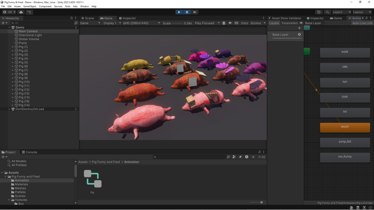 Funny Fried Pig - 3D Character