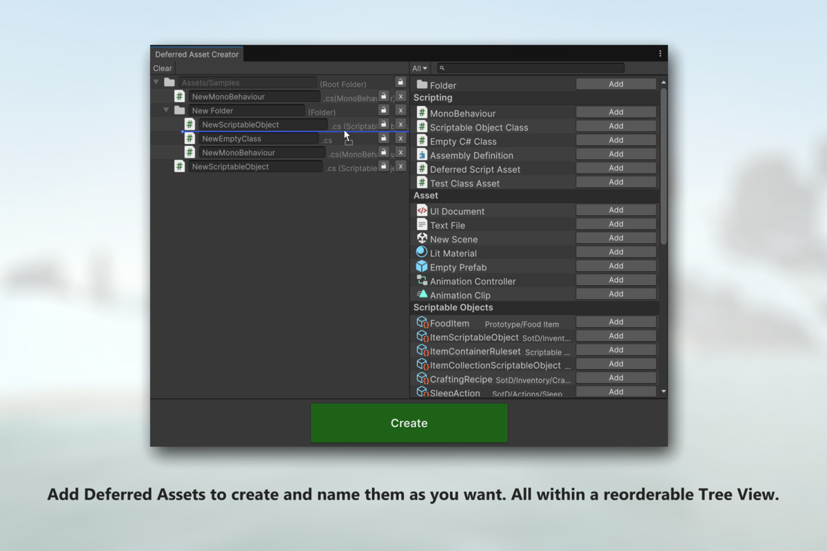 Deferred Asset Creator