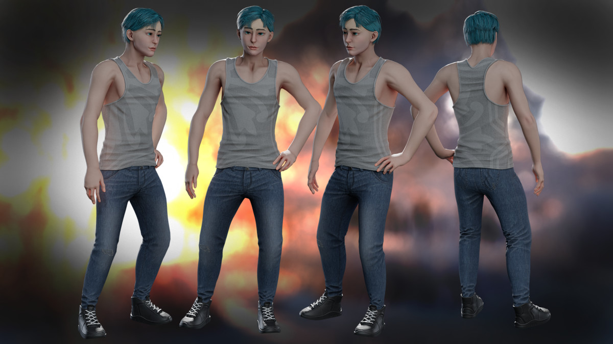 Winter Student Man – Modular Game Character