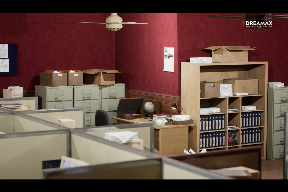 Retro Office Props - 90s Cubicle, Desk, Filing & Classic Workplace Assets