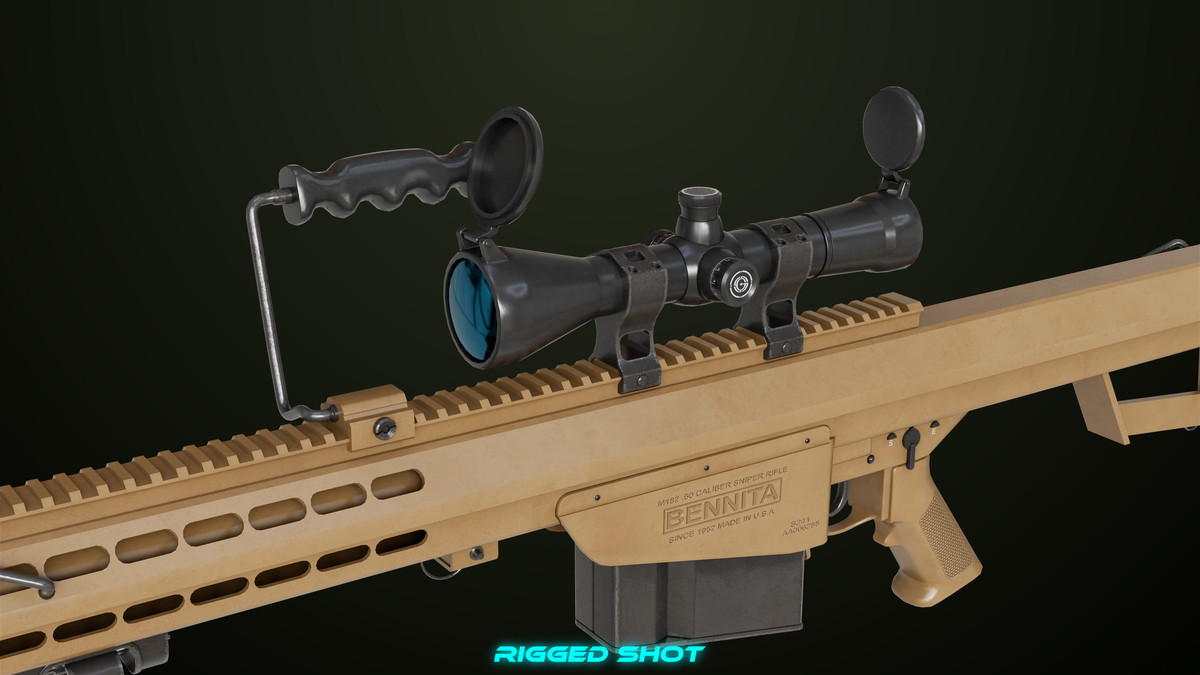 Sniper Rifle 02 Black and Sandal Single Map URP HDRP