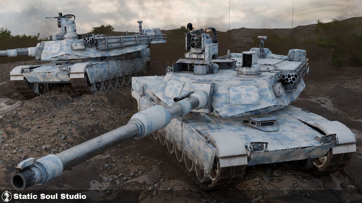 M1A2 Abrams Battle Tank Pack ( 8 Skin Design , Customizable Pieces , Optimized )