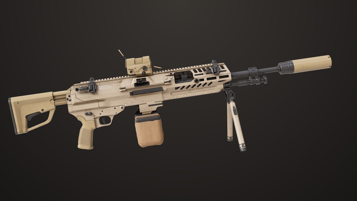 Machine Gun 14 Brown URP HDRP Textures