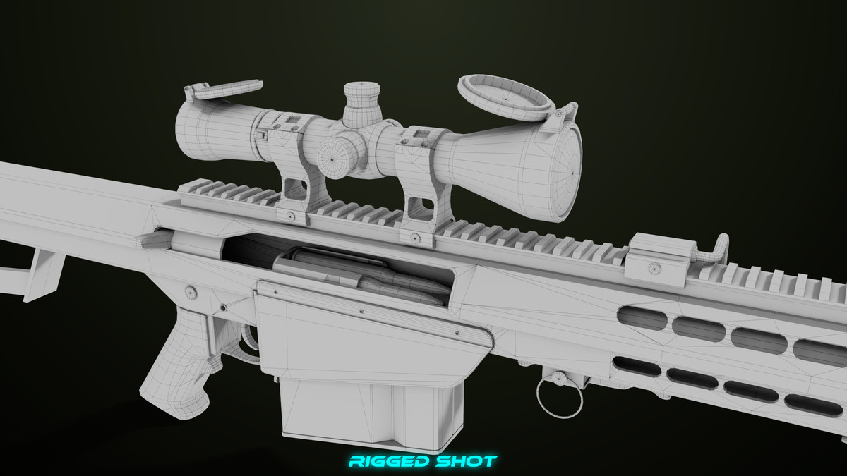 Sniper Rifle 02 Black and Sandal Single Map URP HDRP