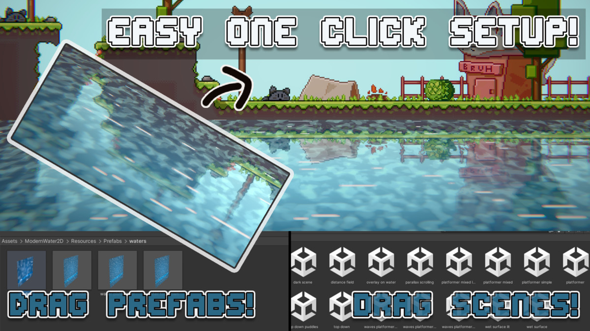 Modern 2D Water : 2/2.5D simulated URP water