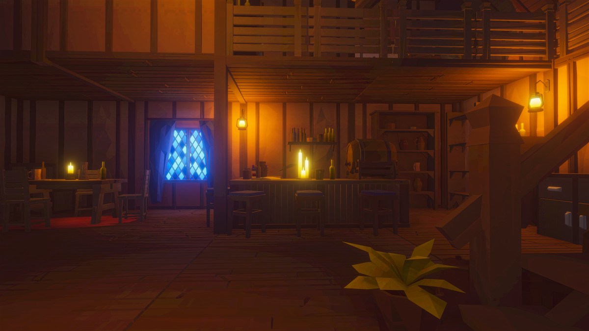 Low Poly Medieval Interior and Constructions