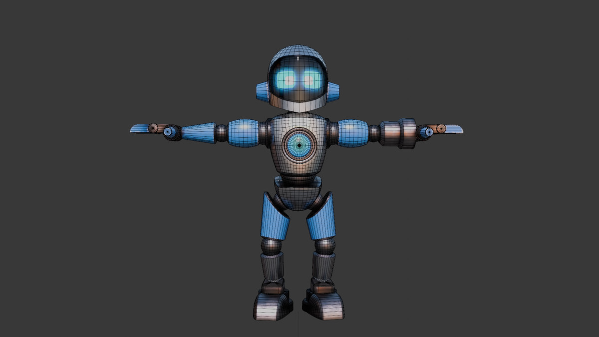 Stylized Rigged Robot with 3 Head variations