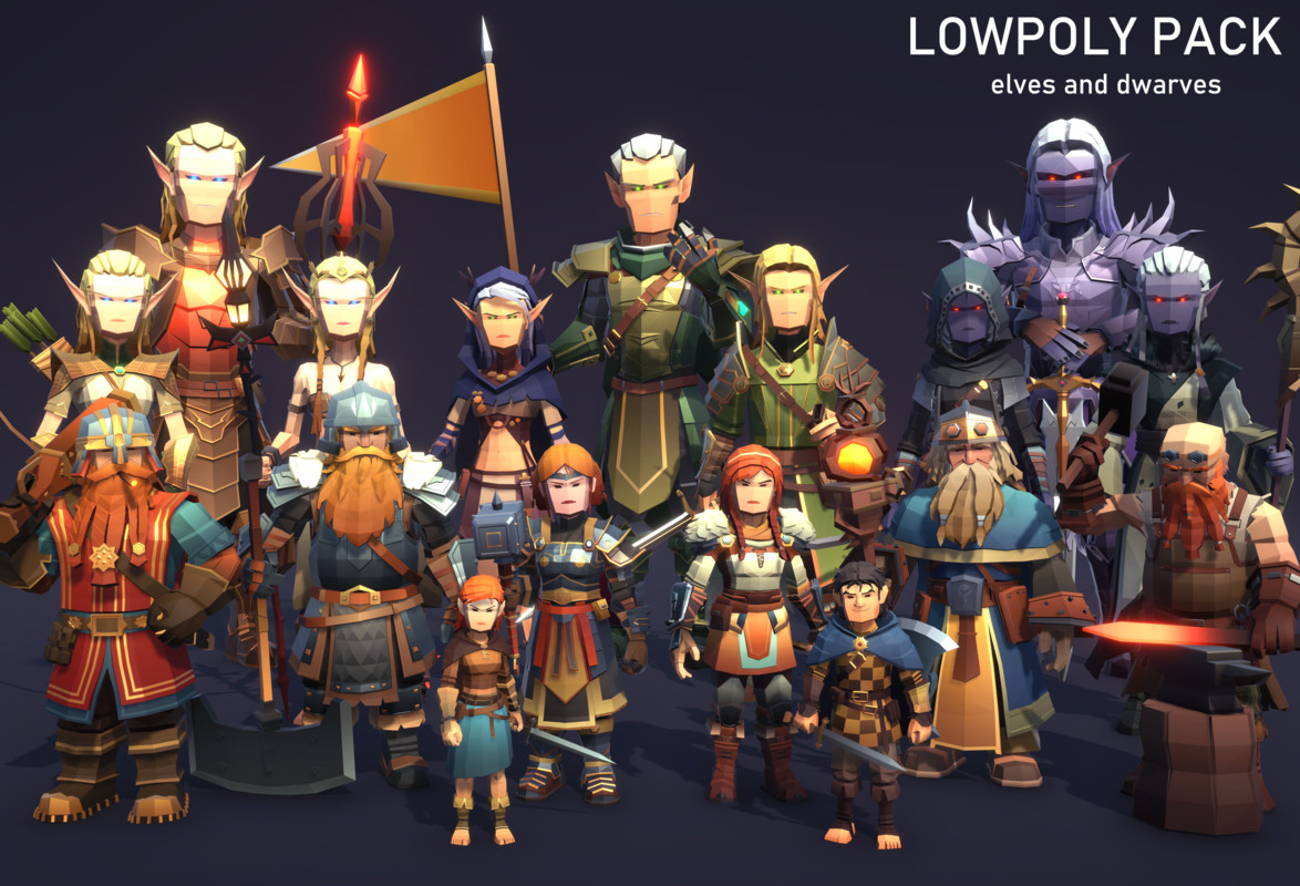 LowpolyPack_Elves and Dwarves