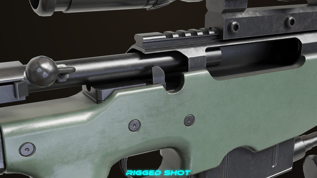 Sniper Rifle 03 Green URP HDRP Textures
