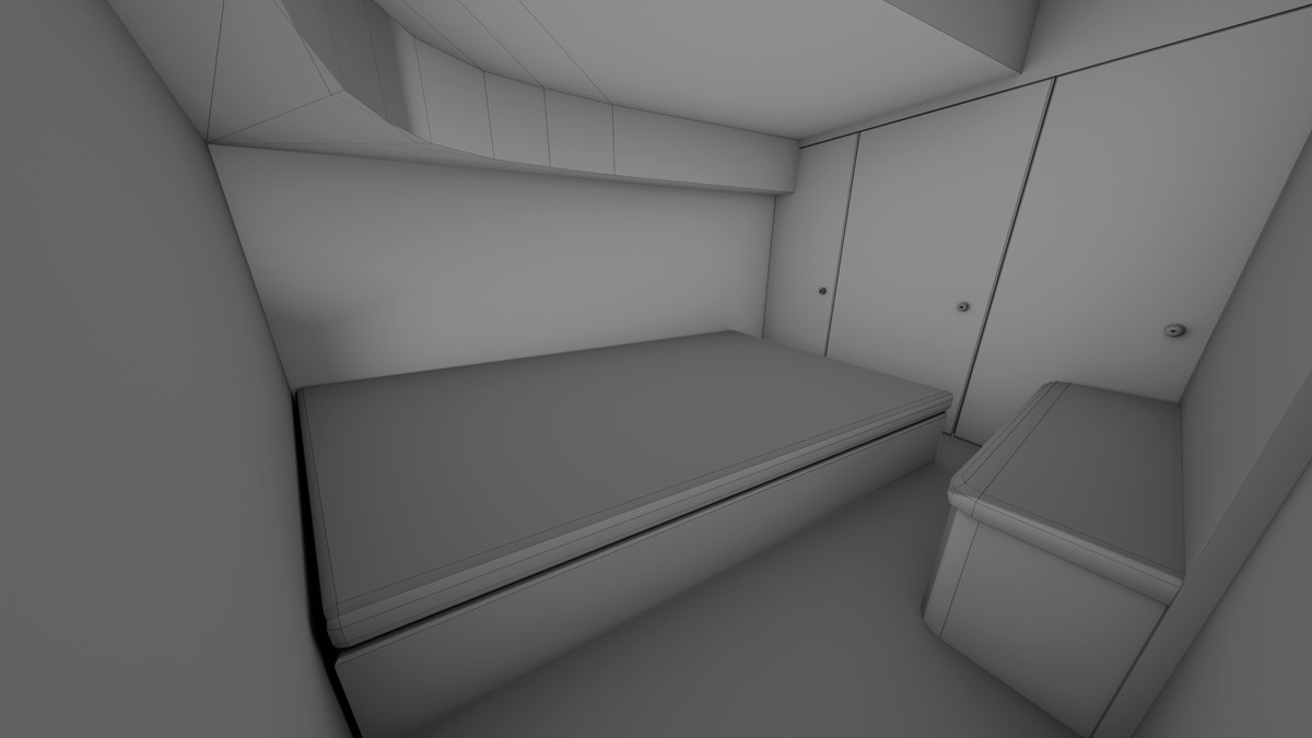 Yacht Boat 01 Black with Interior HDRP URP Textures