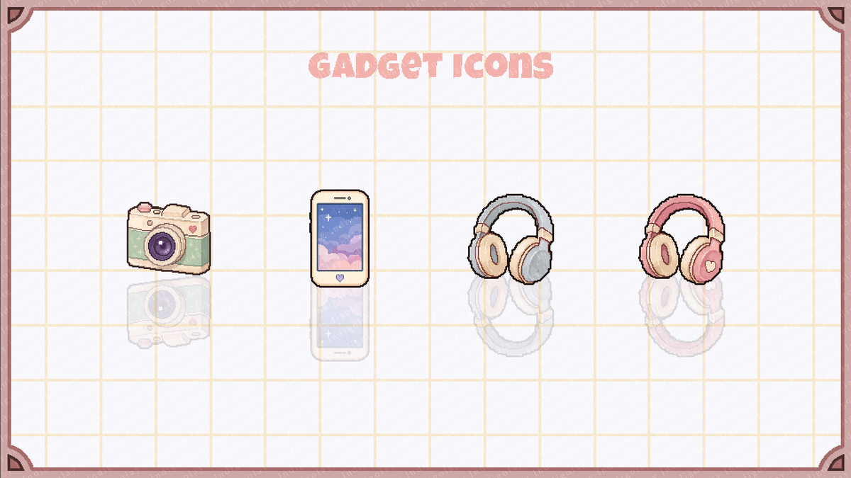Pixel Inventory & Diary UI — Cute Modern Item Icons