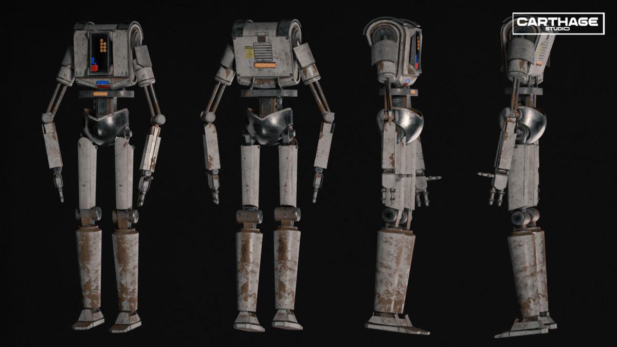 Security Robot NPC Bundle – 5 Rigged Game-Ready Characters