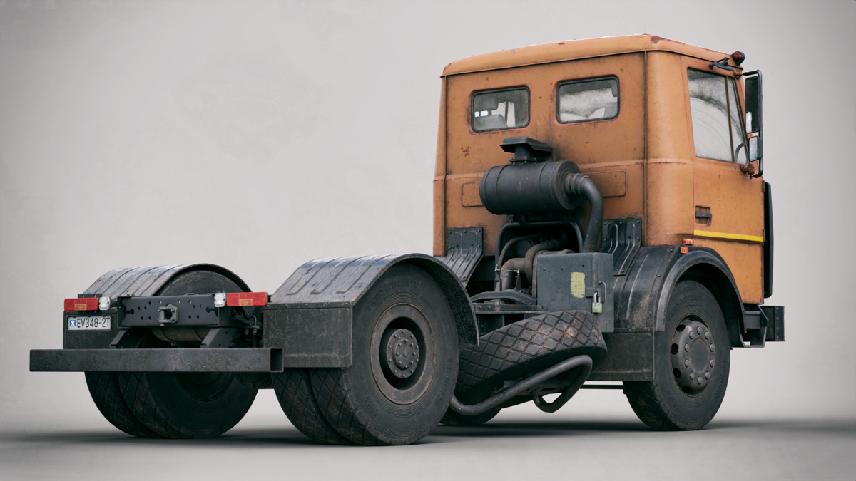 Rigged Construction Truck Vehicle