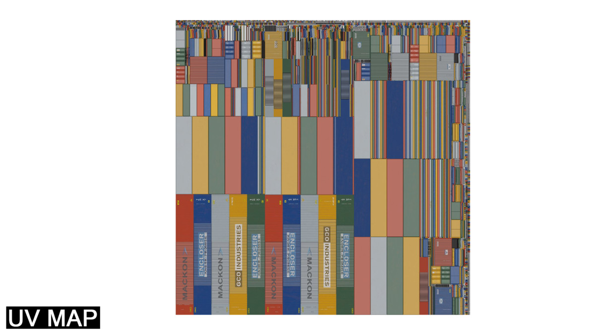 5 Cargo Container 20ft Single Mat URP HDRP Textures