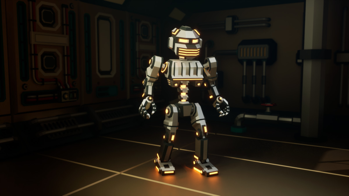 Sci-Fi Robot X-26.2 low-poly stylized
