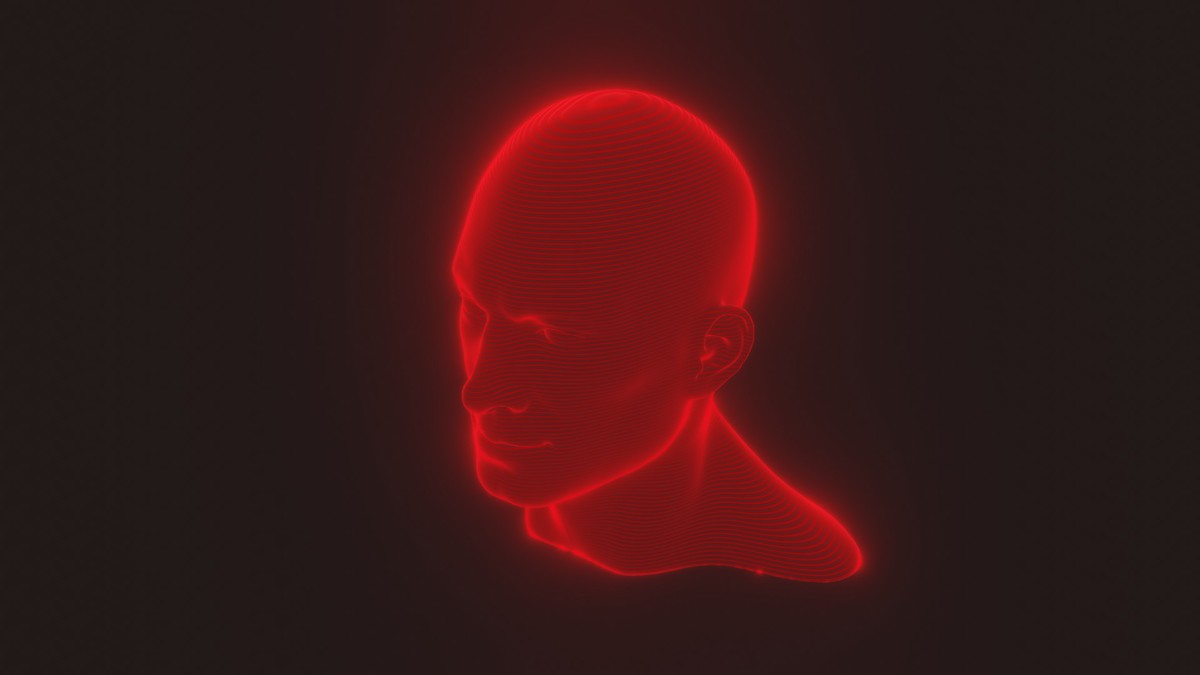 Sci-Fi Red Hologram Male Female Heads 3D Model Pack - Animated, Blend Shapes