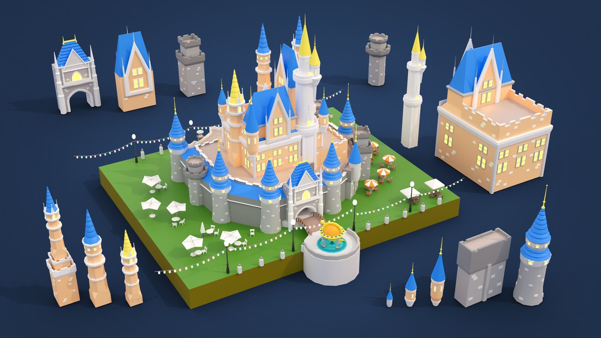 Amusement Park - Low Poly 3D Models Pack