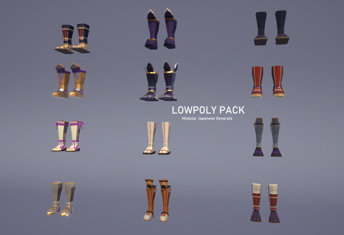 LowpolyPack_ Modular Japanese Generals