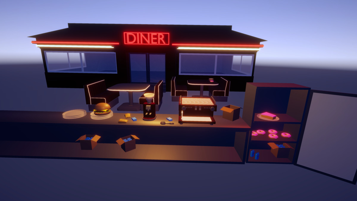 Retro Diner - Stylized 3D Restaurant Environment (URP)