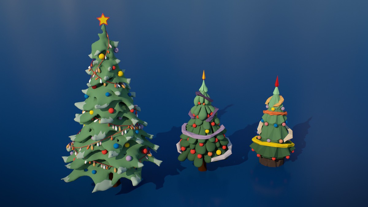 Stylized Lowpoly Winter City Asset Pack