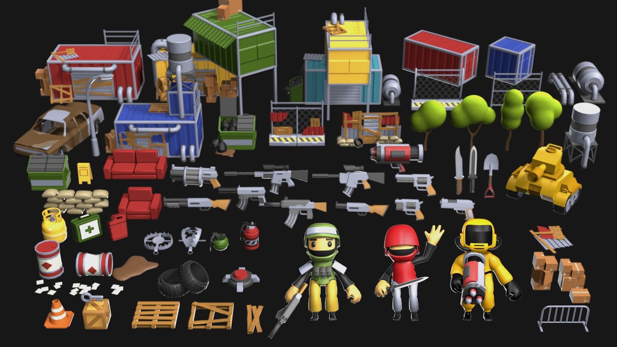 Toon Shooter Game Kit — Stylized Low Poly Action & Outpost Pack