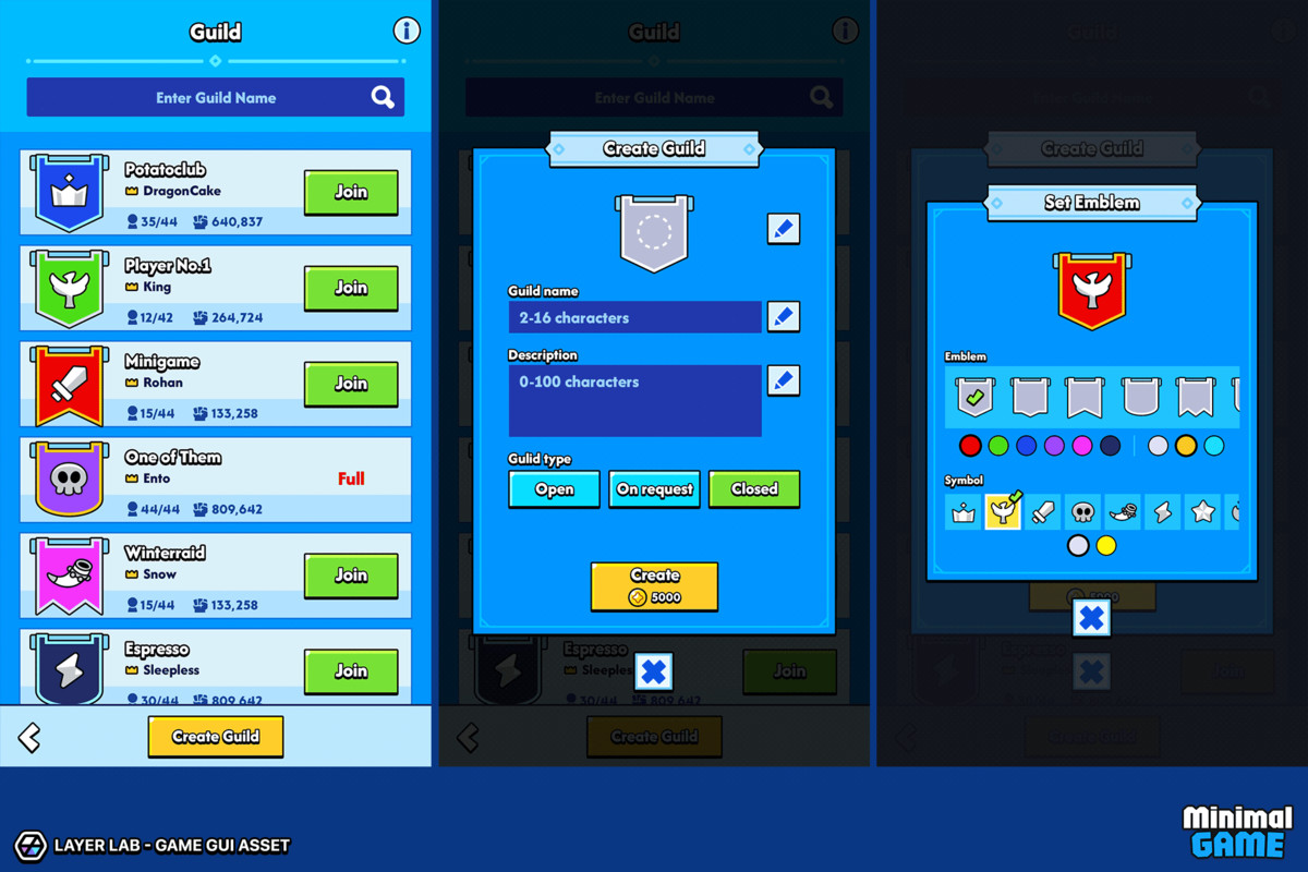 GUI Pro - Minimal Game Blue