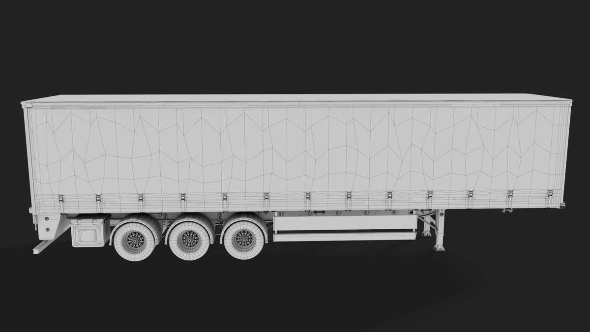 Curtainsider Semi Trailer URP HDRP Textures
