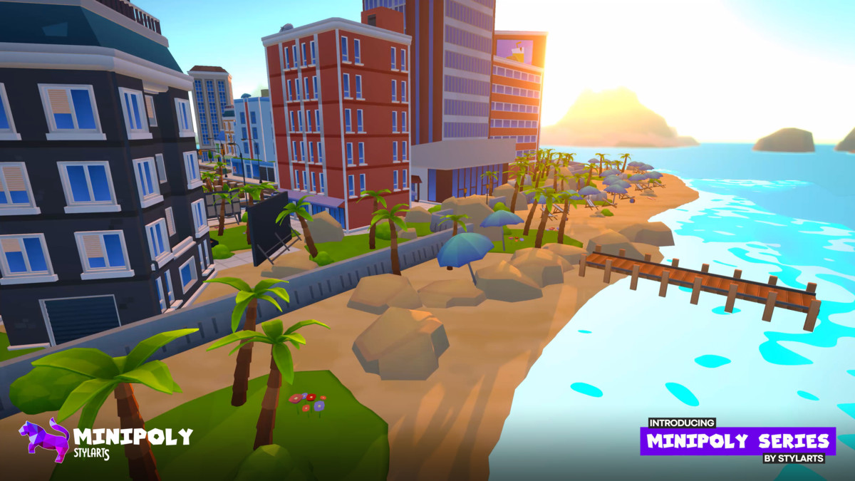 Minipoly Series - Modern Island City ( Stylized Lowpoly Environment )