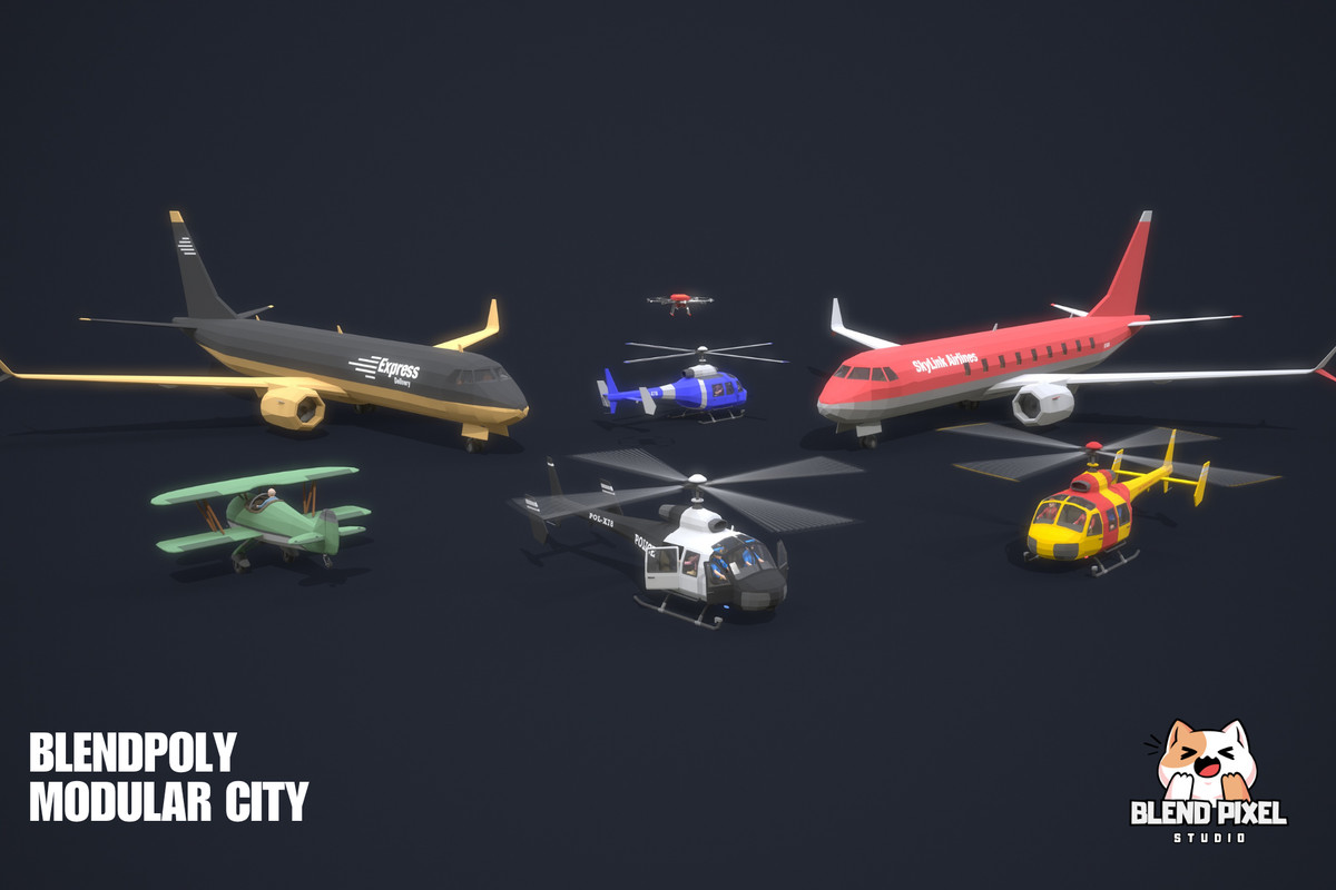 BlendPoly Modular City - Low Poly Assets