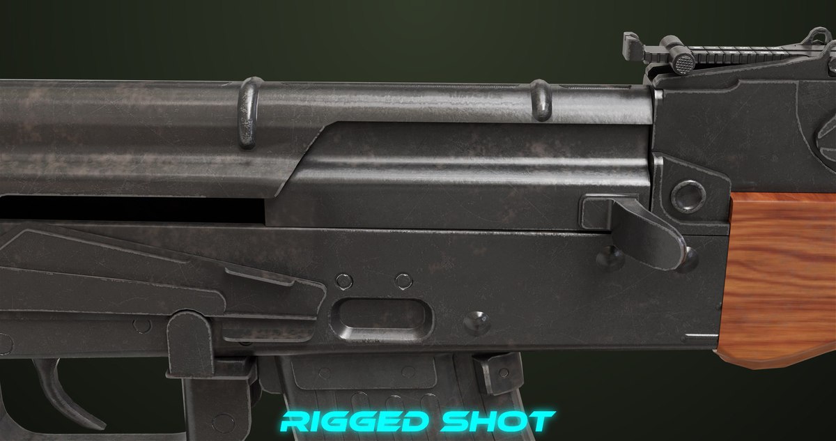 AKMS Light Machine Gun 10 URP HDRP Textures