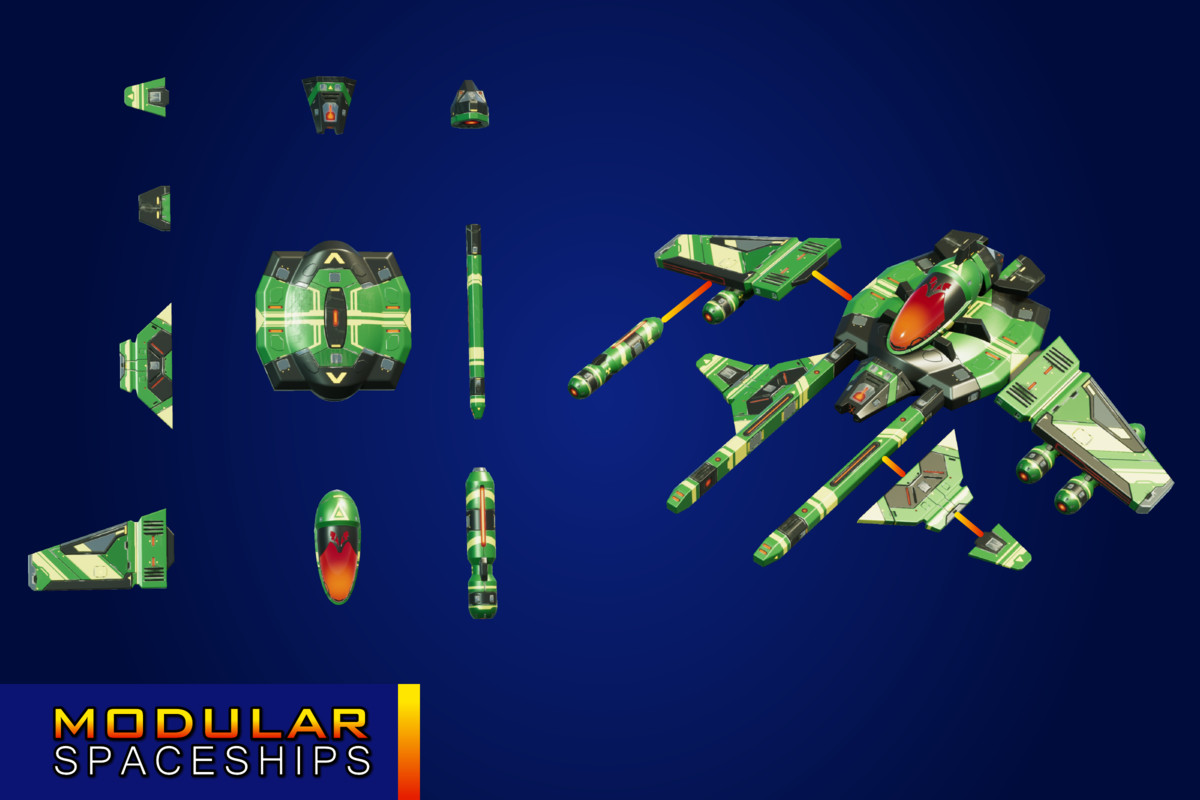 Sci-Fi Modular Spaceship Night Aye