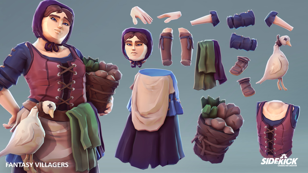 Fantasy Villagers – Sidekick Modular Characters by Synty