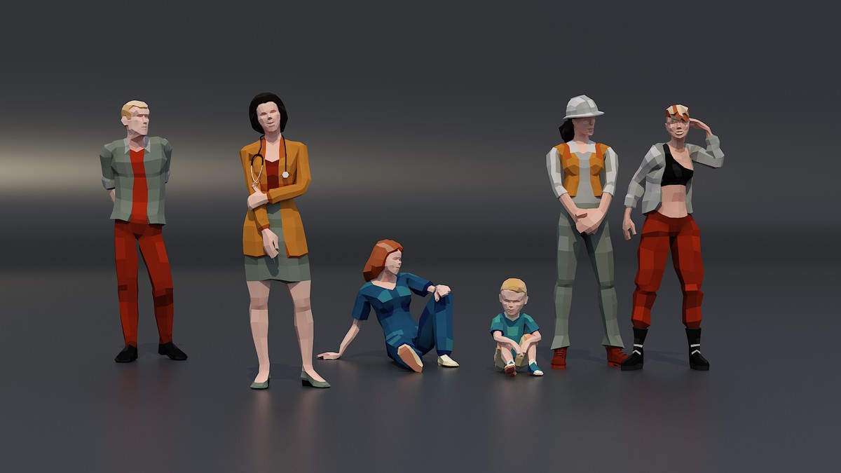 500 Posed People | Static Character Meshes